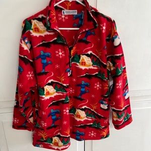 Red Winter Scenes Fleece